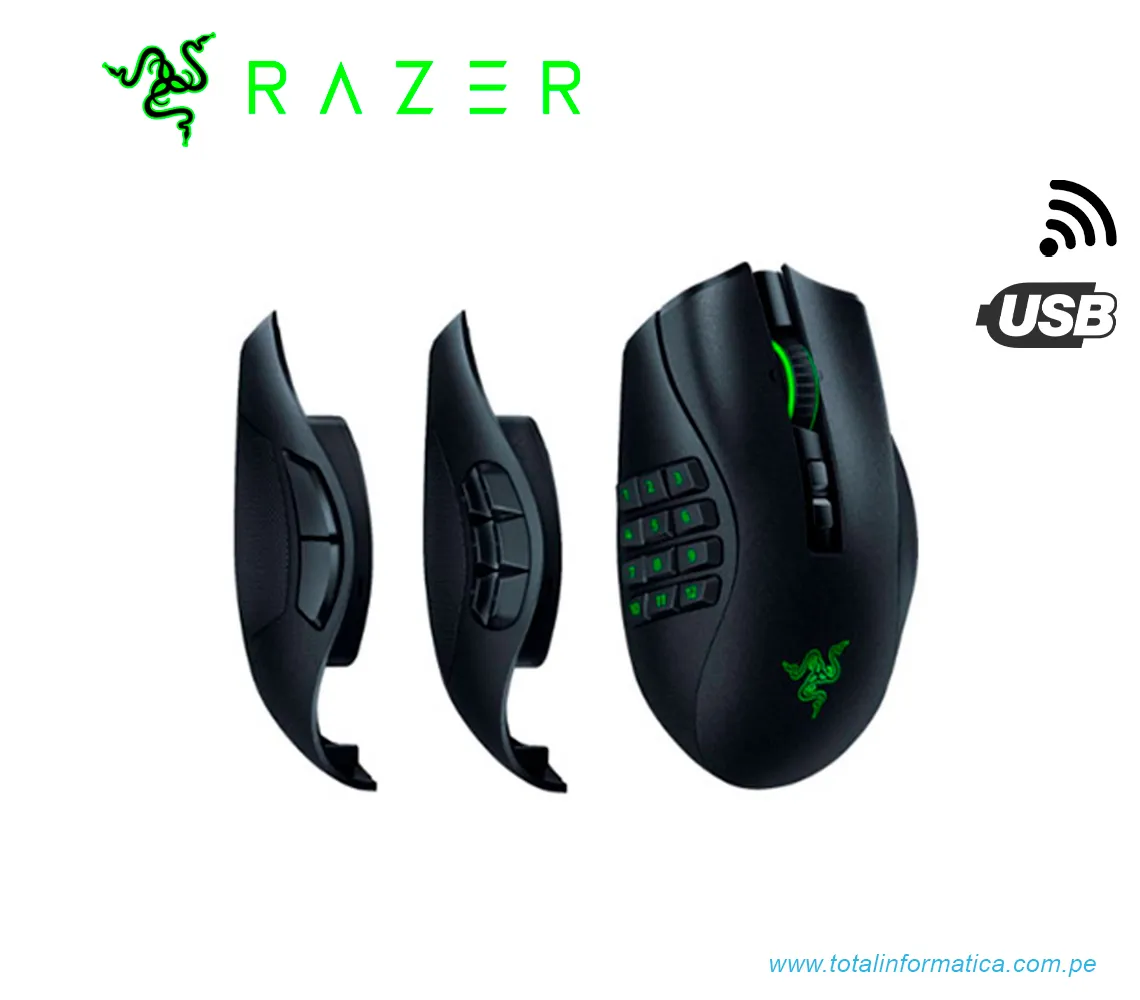 MOUSE GAMING RAZER NAGA PRO, 20K DPI, INLAMBRICO, USB-C, RGB, MULTI-DISPOSITIVO, NEGRO(RZ01-03420100-R3U1) - imagen 3