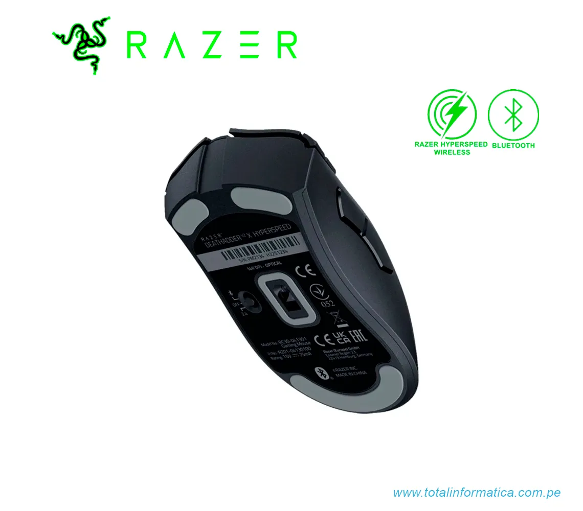 MOUSE GAMING RAZER DEATHADDER V2 X, 14K DPI, INALAMBRICO, BLUETOOTH, NEGRO(RZ01-04130100-R3U1) - imagen 2