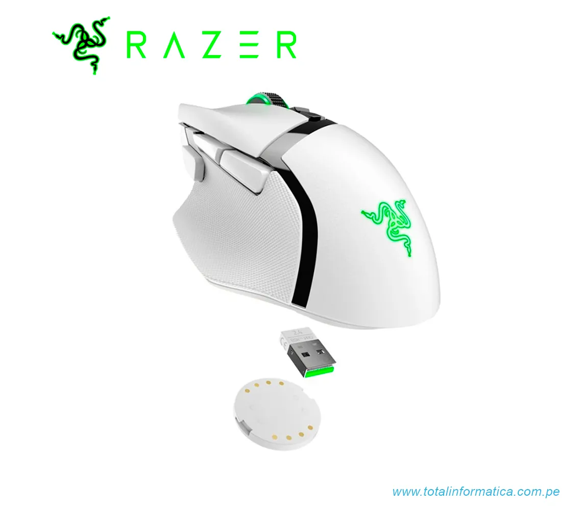 MOUSE GAMING RAZER BASILISCO V3 PRO, INALAMBRICO/BLUETOOTH/USB-C, RGB, BLANCO(RZ01-04620200-R3U1) - imagen 3