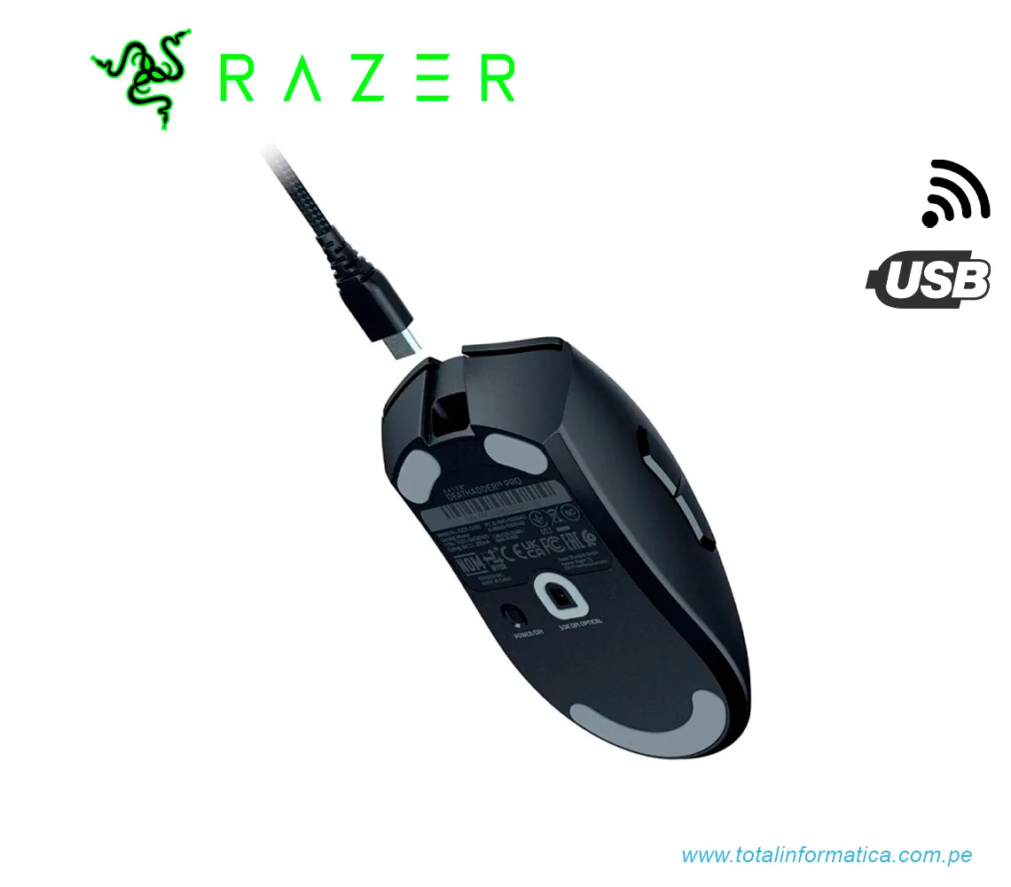 MOUSE GAMING RAZER DEATHADDER V3 PRO, 30K DPI, INALAMBRICO, USB-C, NEGRO(RZ01-04630100-R3U1) - imagen 4