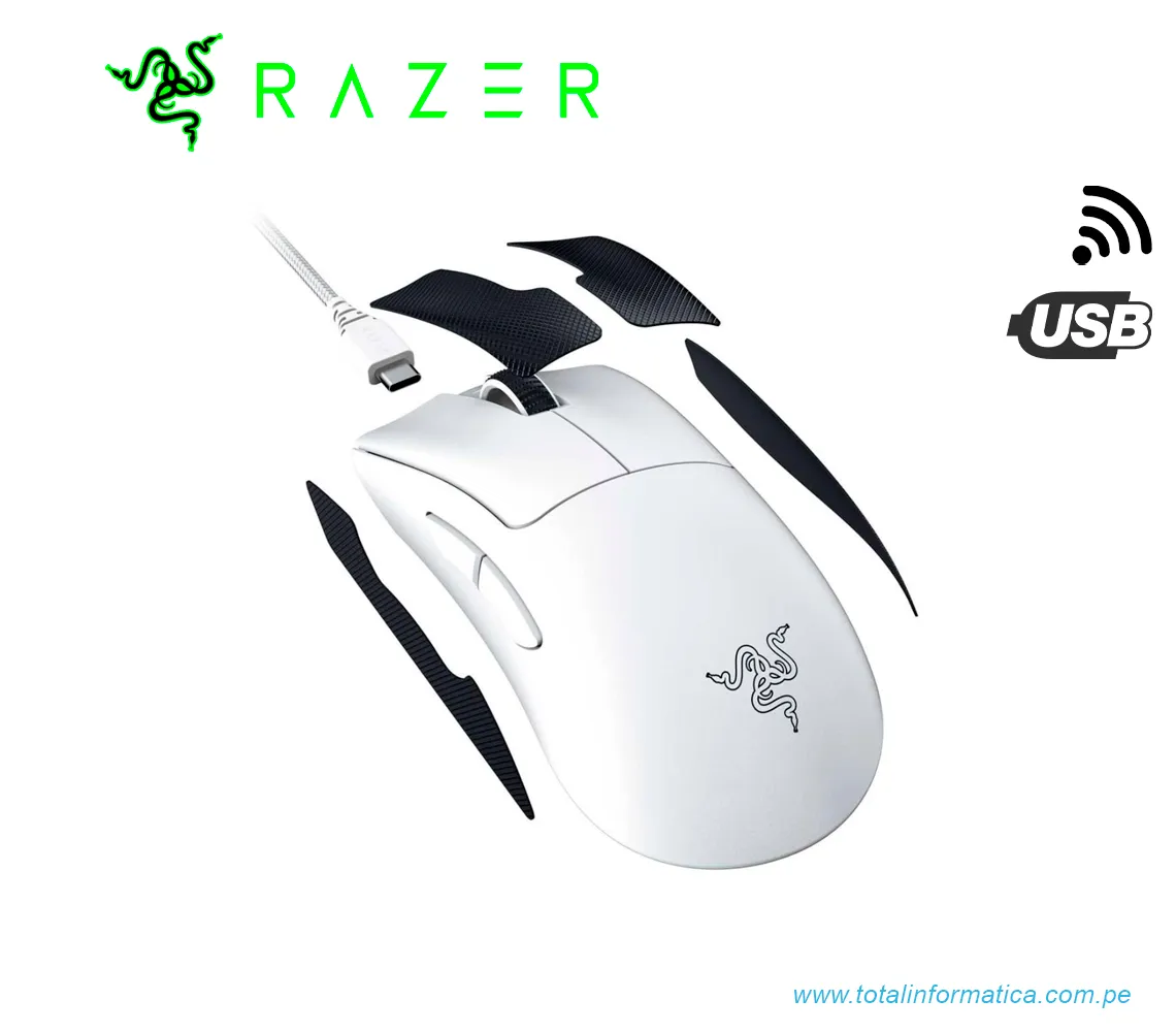MOUSE GAMING RAZER DEATHADDER V3 PRO, 30K DPI, INALAMBRICO, USB-C, BLANCO(RZ01-04630200-R3U1) - imagen 3