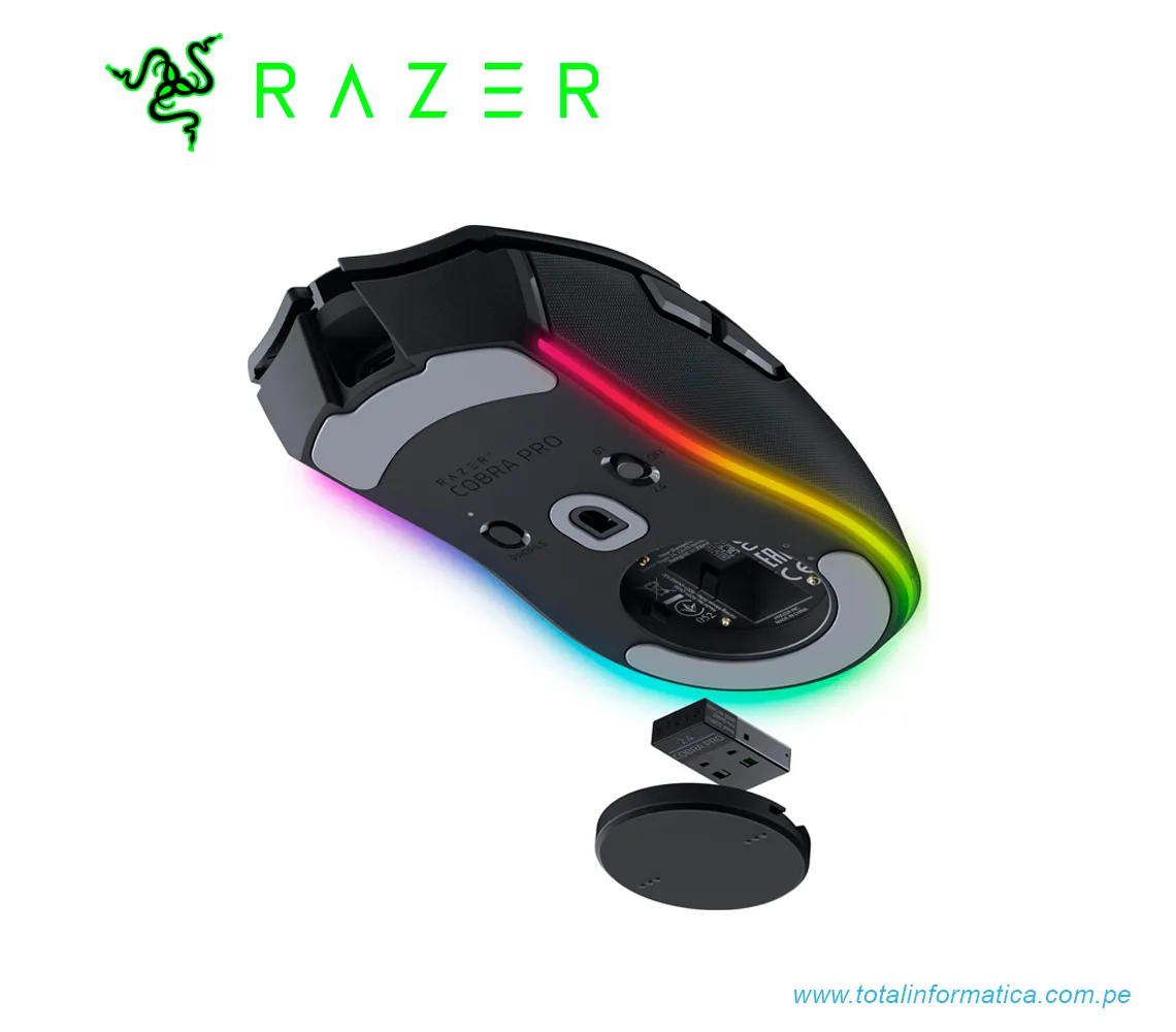 MOUSE GAMING RAZER COBRA PRO, 30K DPI, INALAMBRICO, BLUETOOTH, USB-C, RGB, NEGRO(RZ01-04660100-R3U1) - imagen 3