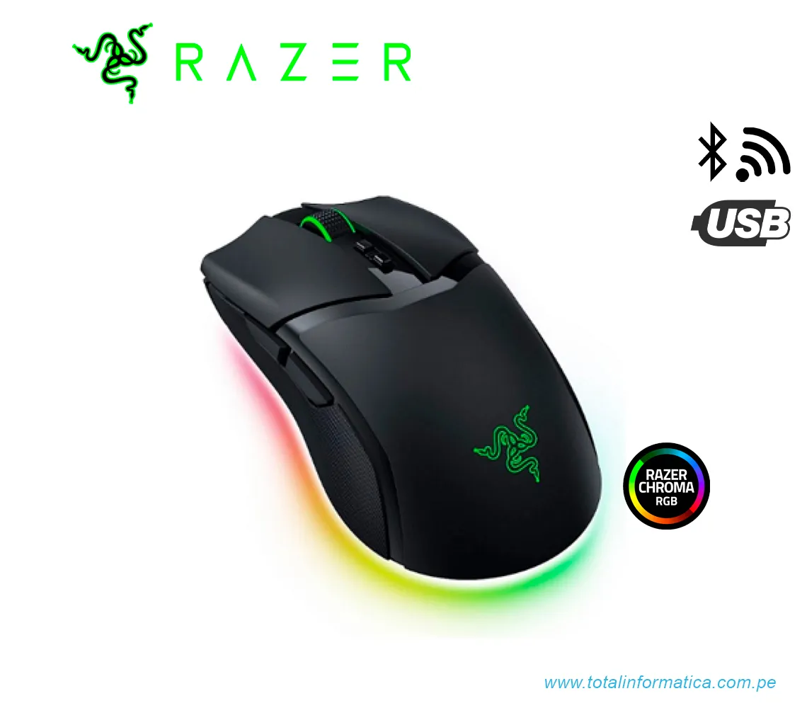 MOUSE GAMING RAZER COBRA PRO, 30K DPI, INALAMBRICO, BLUETOOTH, USB-C, RGB, NEGRO(RZ01-04660100-R3U1) - imagen 1