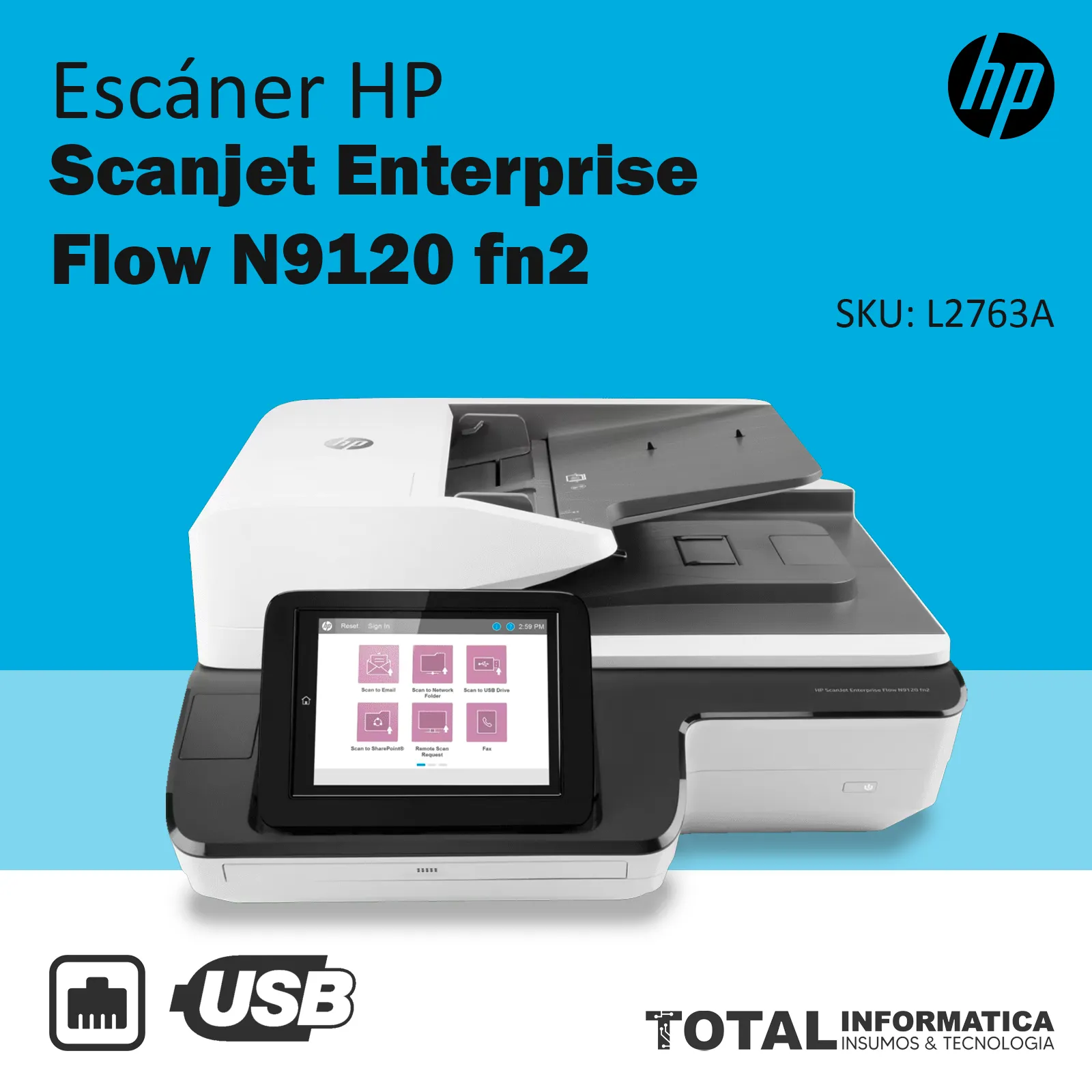 ESCANER HP SCANJET ENTERPRISE FLOW N9120 FN2, L2763A - imagen 3