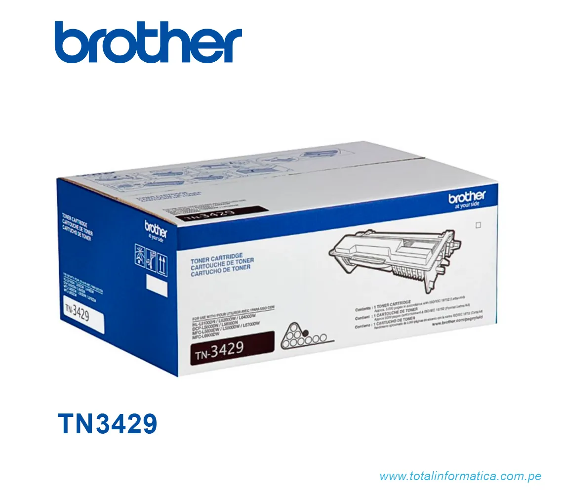 TONER BROTHER TN3429 BLACK, PARA HL-L5100DN 3K PGS  - imagen 1