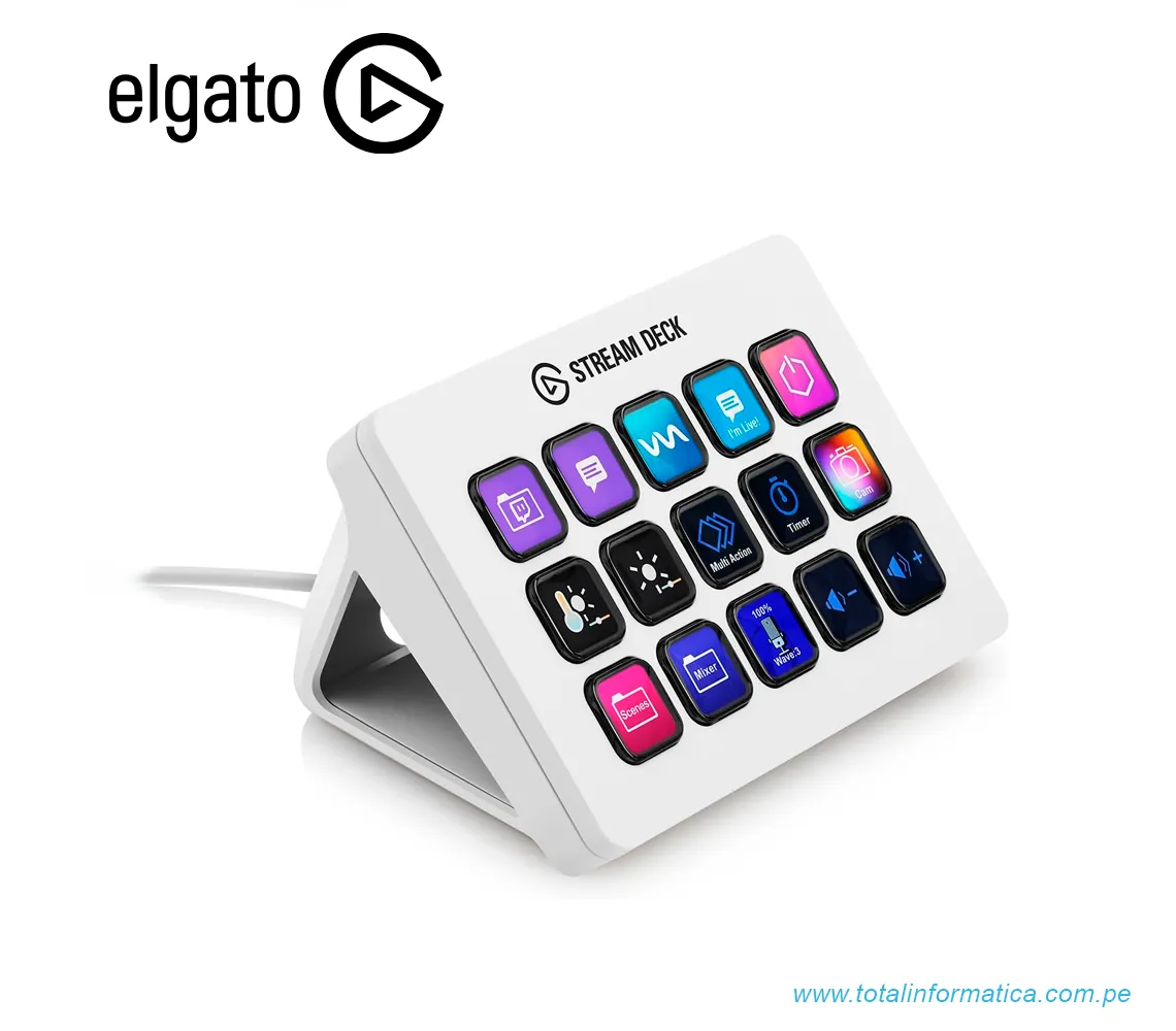 ELGATO STREAM DECK MK.2, 15 TECLAS LCD PERSONALIZABLES, USB 2.0, BLANCO(10GBA9911) - imagen 1