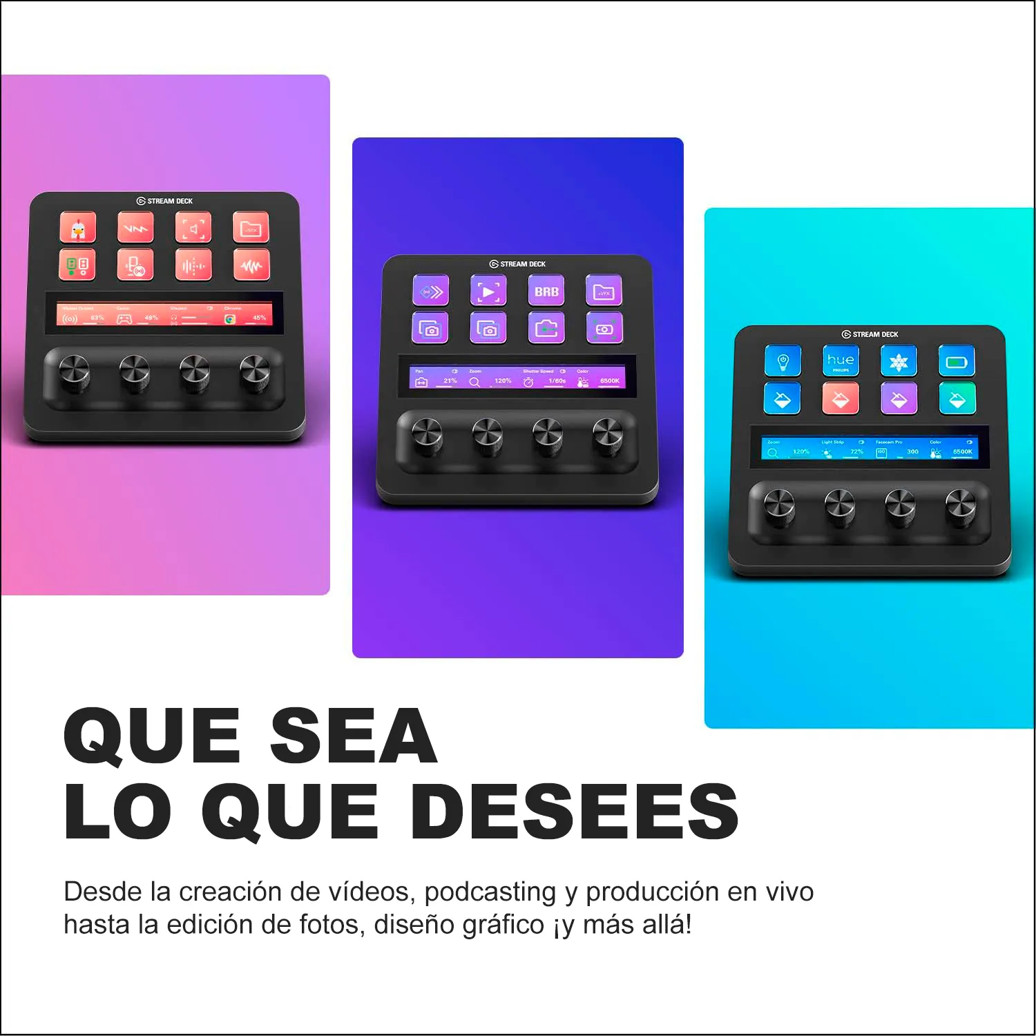 ELGATO STREAM DECK+, 8 TECLAS LCD PERSONALIZABLE, NEGRO(10GBD9901) - imagen 6