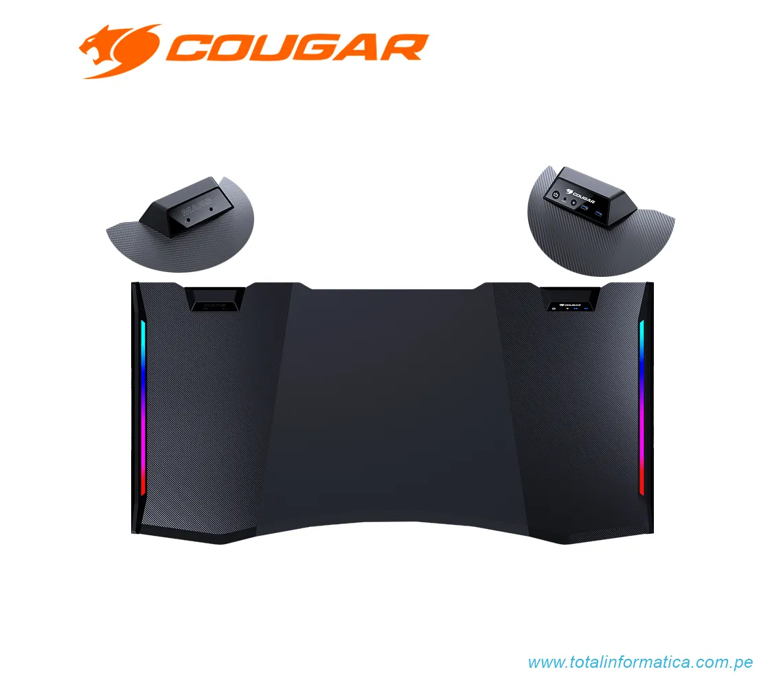 ESCRITORIO/MESA GAMING COUGAR MARS, RGB, 150CM, USB 3.0, COLOR NEGRO(3M1501WB.0001) - imagen 4