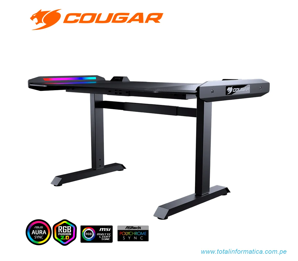 ESCRITORIO/MESA GAMING COUGAR MARS, RGB, 150CM, USB 3.0, COLOR NEGRO(3M1501WB.0001) - imagen 1