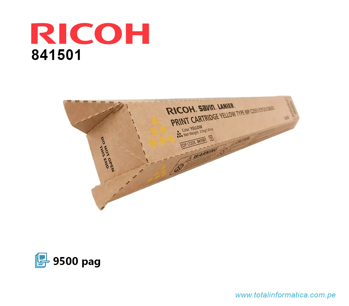 TONER RICOH 841501 YELLOW MP C2551, 9.5KPG - imagen 1