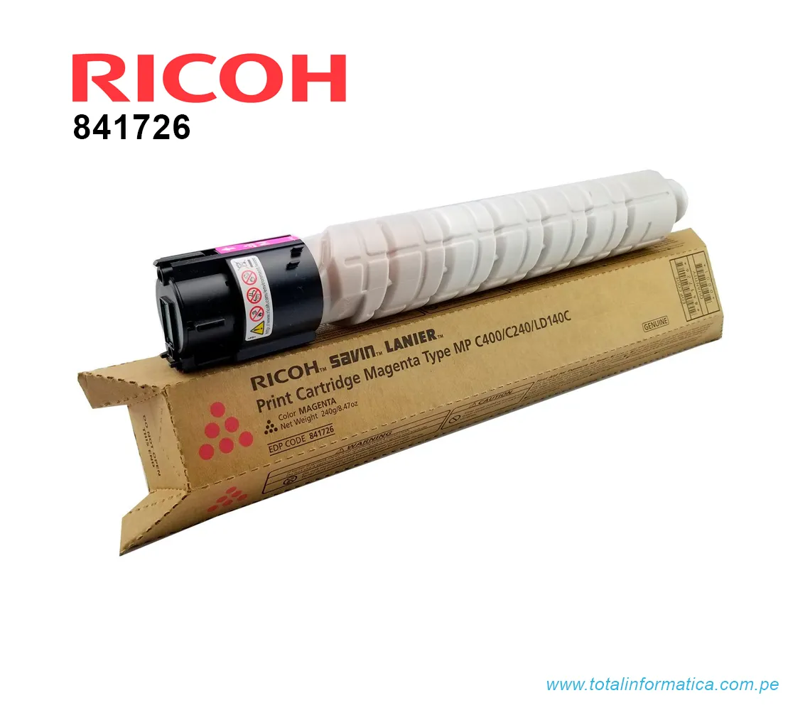 TONER RICOH 841726 MAGENTA MP C300, C401 10 KPG           - imagen 2
