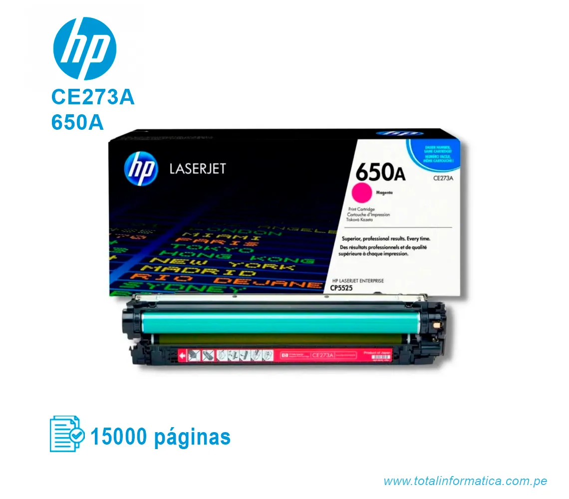 TONER HP 650A YELLOW ( CE273A ) LASERJET CP5525, 15000 PGS - imagen 2