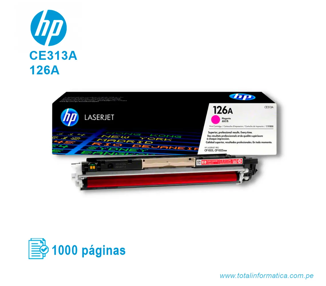 TONER HP 126A MAGENTA ( CE313A ) LASERJET PRO CP1025, 1000 PGS - imagen 2