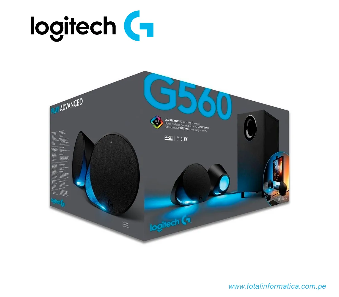 PARLANTE LOGITECH G560 2.1, RGB, BLUETOOTH, USB, NEGRO(980-001300) - imagen 1