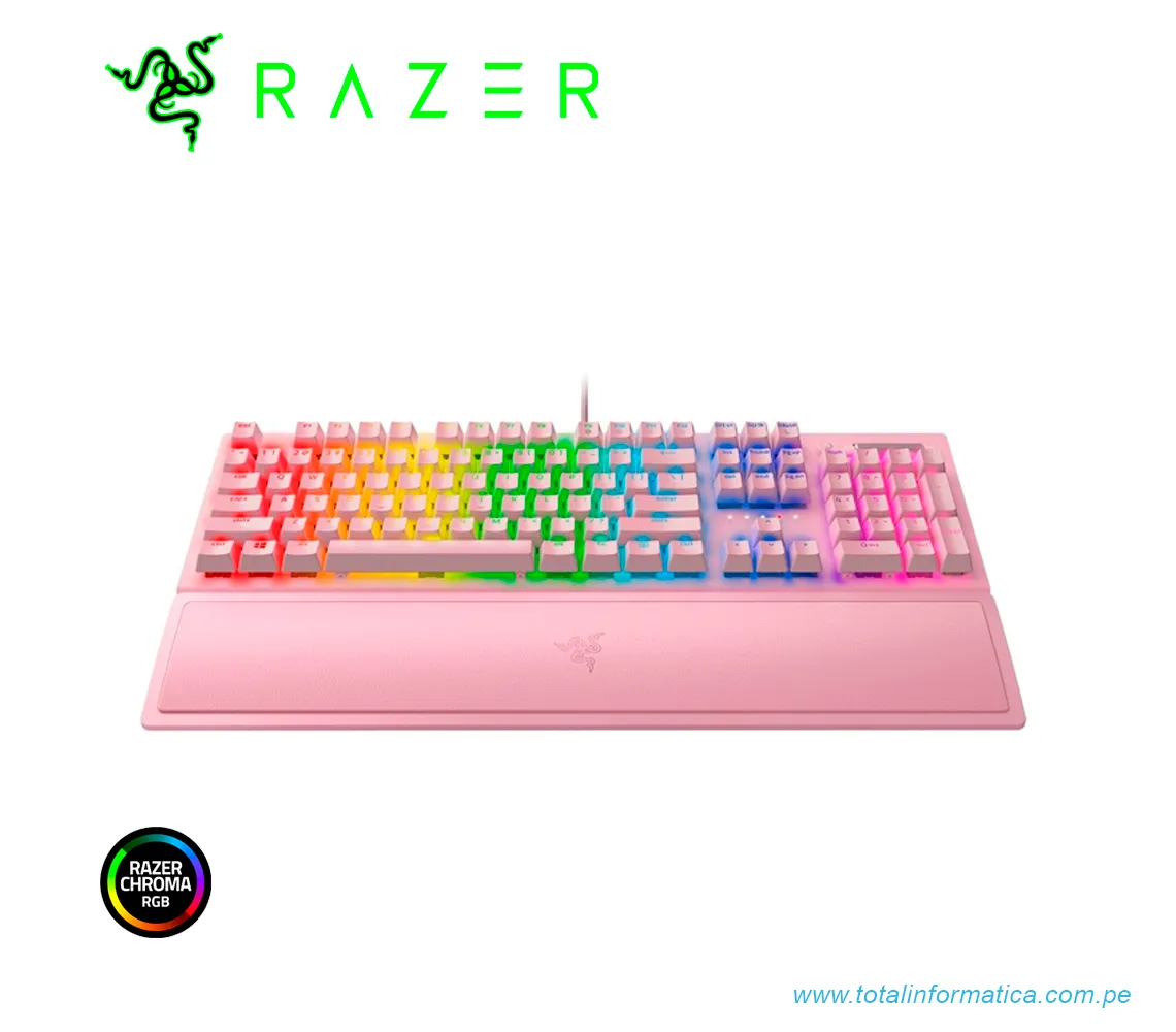 TECLADO GAMING RAZER BLACKWIDOW V3, MECANICO-SWITCH GREEN, CHROMA, ROSA(RZ03-03541800-R3M1) - imagen 1