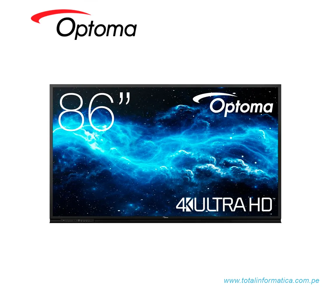 PANTALLA PLANA INTERACTIVA OPTOMA 3862RK 86", 3840X2160, LED - imagen 1