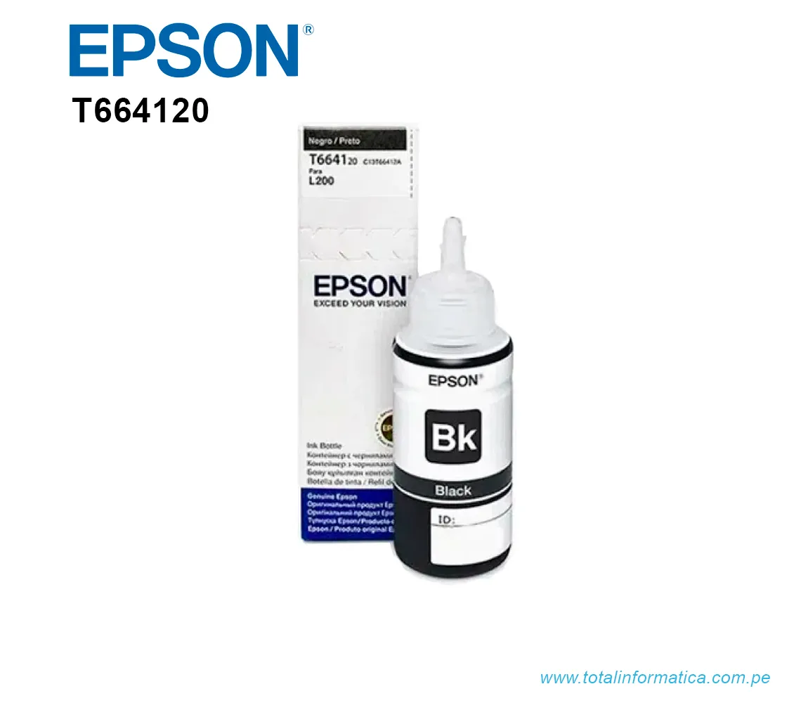 TINTA EPSON T664120-AL BLACK, PARA L200 - imagen 1