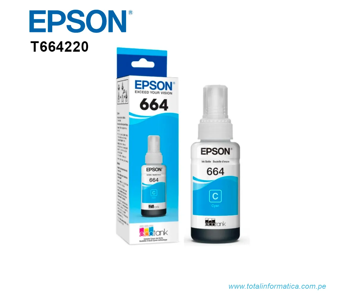 TINTA EPSON T664220-AL CYAN PARA L200 - imagen 1