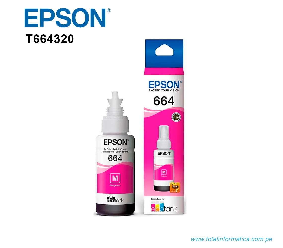 TINTA EPSON T664320-AL MAGENTA, PARA L200 - imagen 1