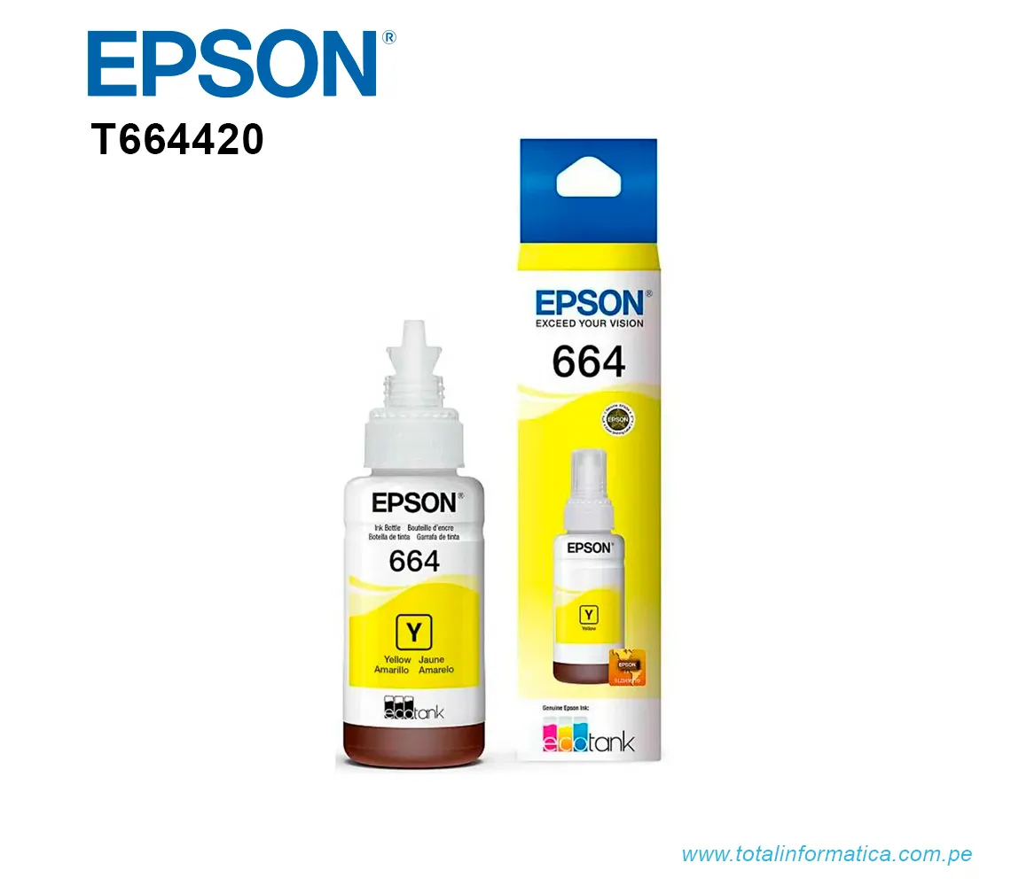 TINTA EPSON T664420-AL YELLOW, PARA L200  - imagen 1