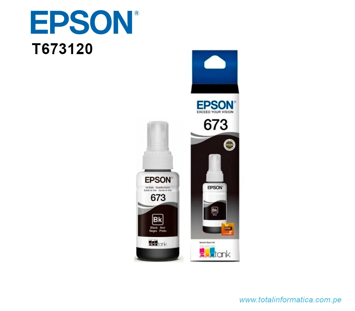 TINTA EPSON T673120-AL BLACK, PARA L800 - imagen 1