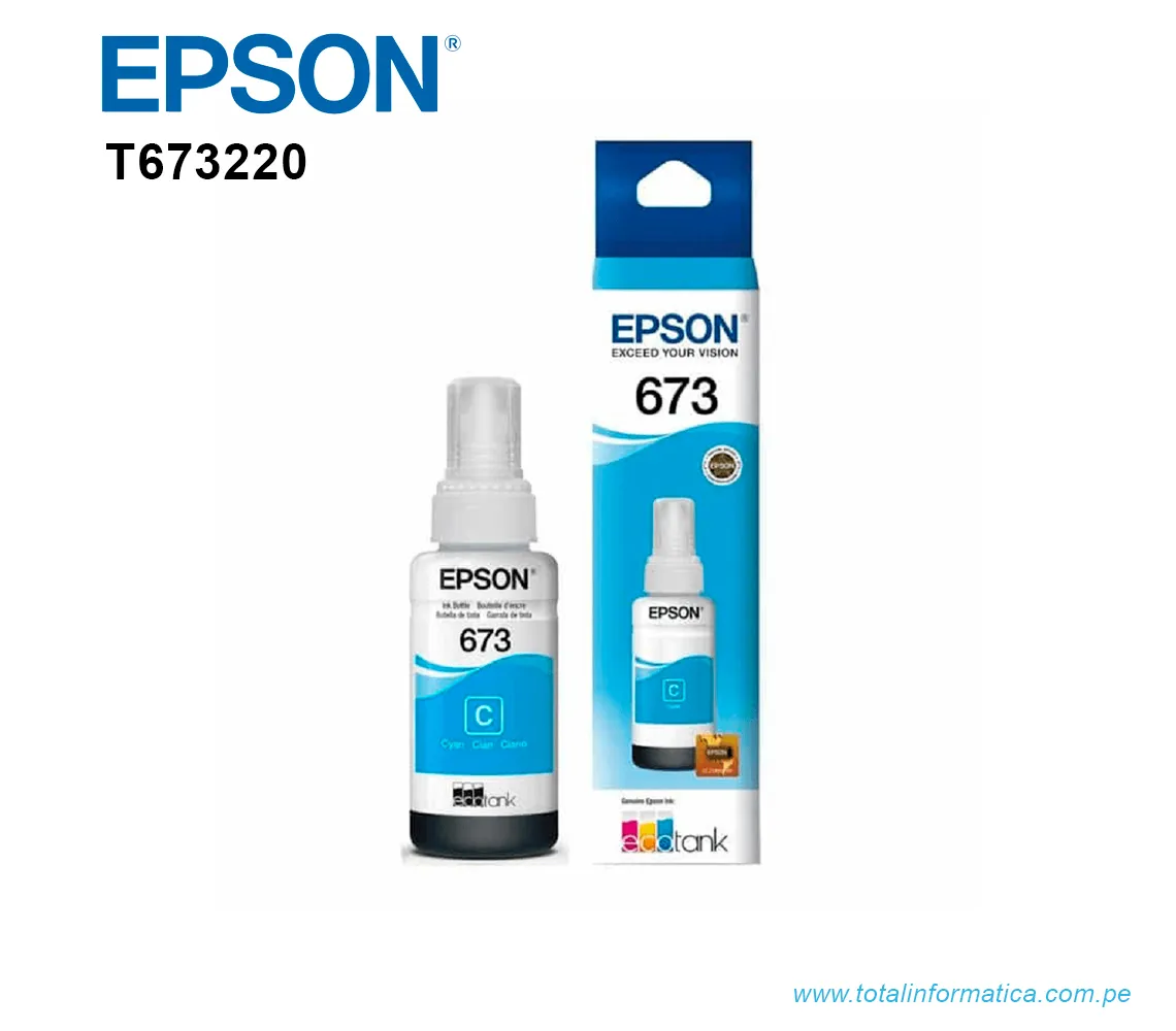 TINTA EPSON T673220-AL CYAN, PARA L800  - imagen 1