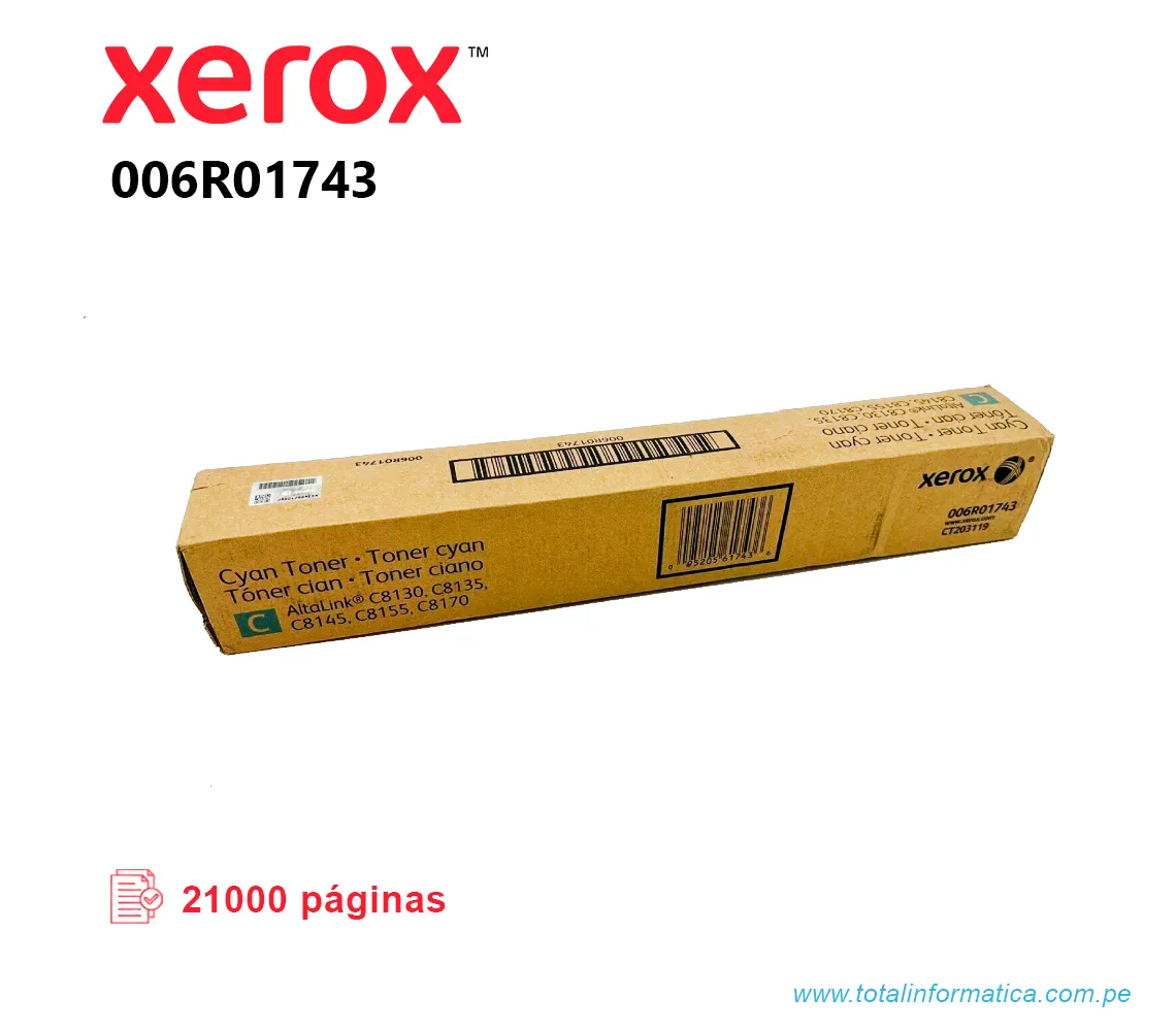 TONER XEROX 006R01743 CYAN ALTALINK 21 KPGS - imagen 1