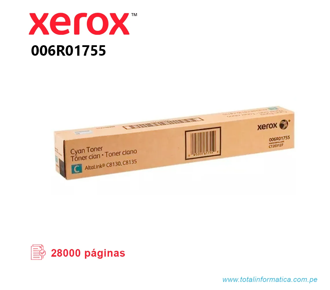 TONER XEROX 006R01755 CYAN PARA C8130  28 KPGS - imagen 1