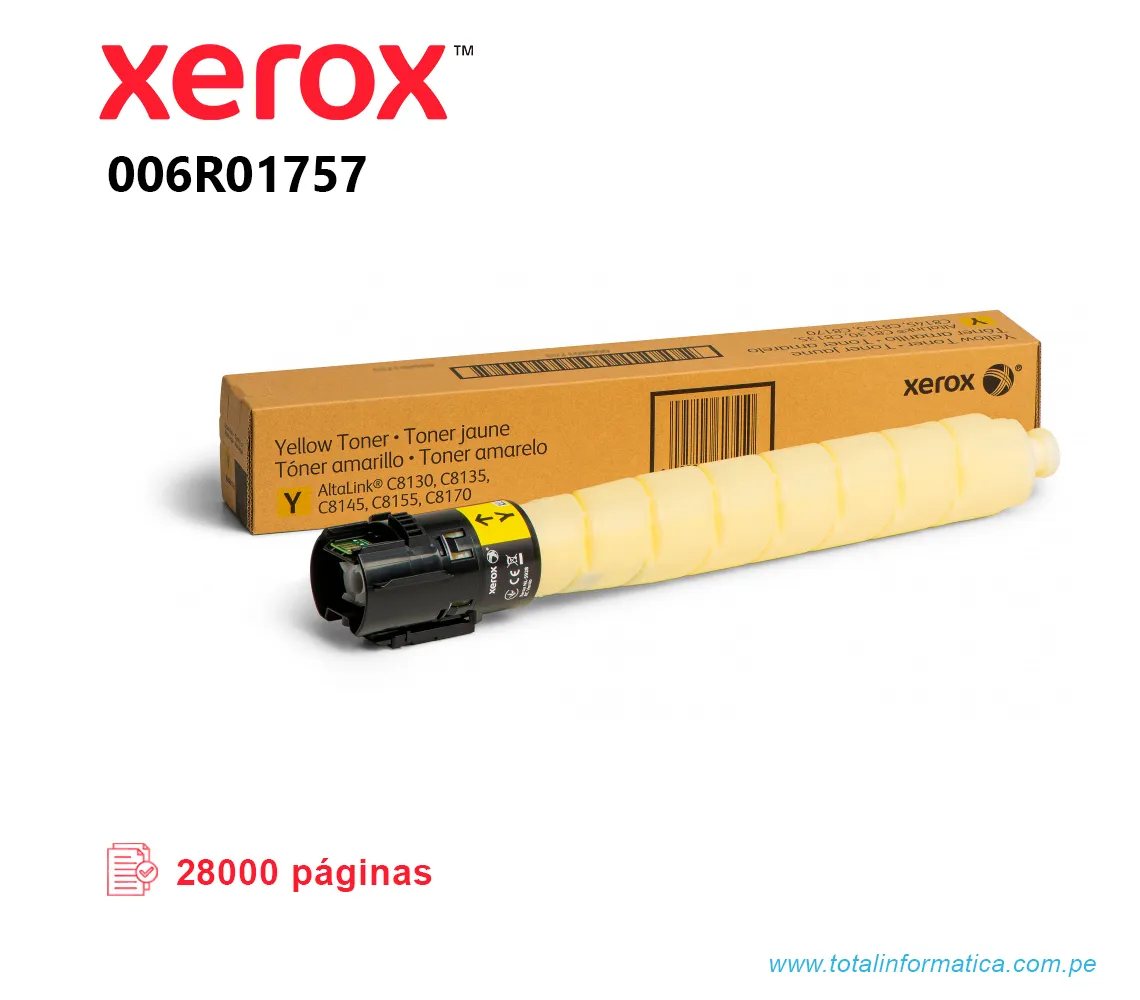 TONER XEROX 006R01757 YELLOW PARA C8130  28 KPGS - imagen 2