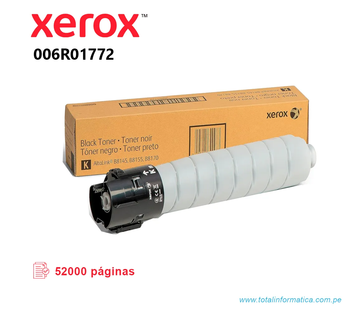 TONER XEROX 006R01772 BLACK PARA B8145 B8155 52 KPGS - imagen 1