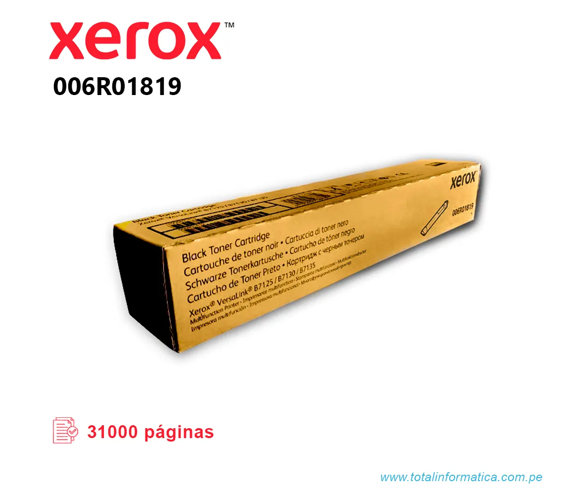 TONER XEROX 006R01819 NEGRO, PARA VERSALINK B7125 31 KPGS - imagen 1