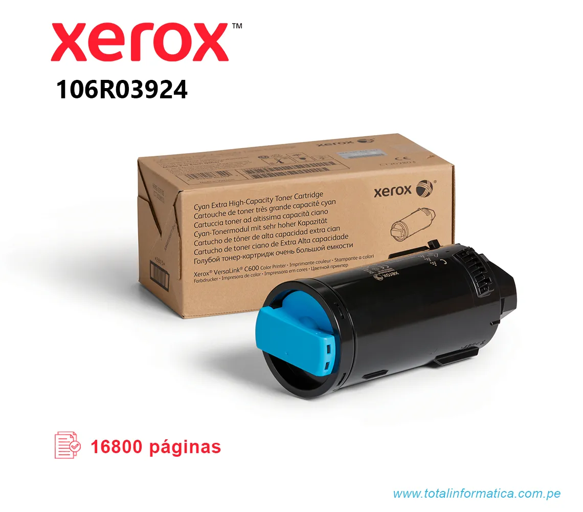 TONER XEROX 106R03924 CYAN 16.8 KPGS - imagen 2