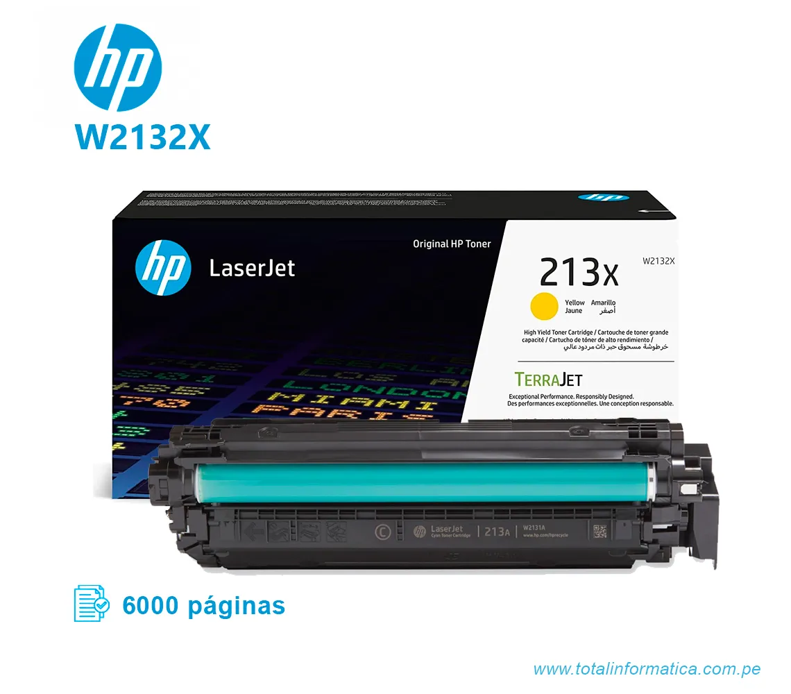 TONER HP 213X W2132X LJ 5800 ENT. YELLOW  6KPGS - imagen 2