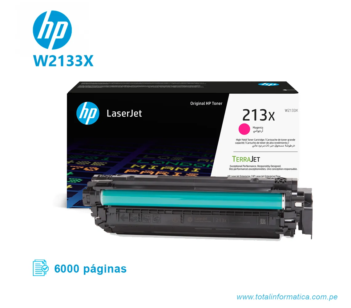 TONER HP 213X W2133X LJ 5800 ENT. MAGENTA 6KPGS - imagen 2