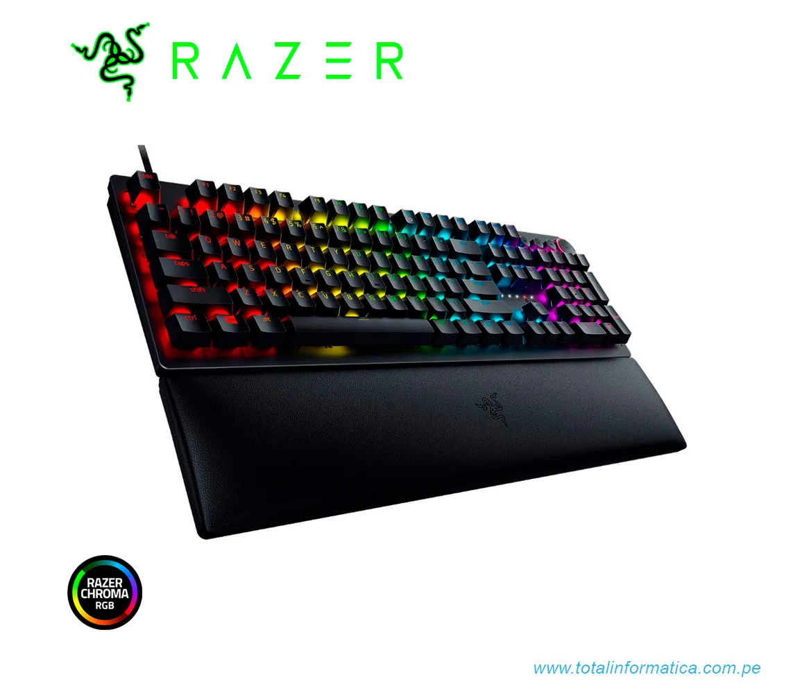 TECLADO GAMING RAZER HUNTSMAN V2, MECANICO(SWITCH PURPLE), USB-C, RGB, NEGRO(RZ03-03931400-R311) - imagen 2