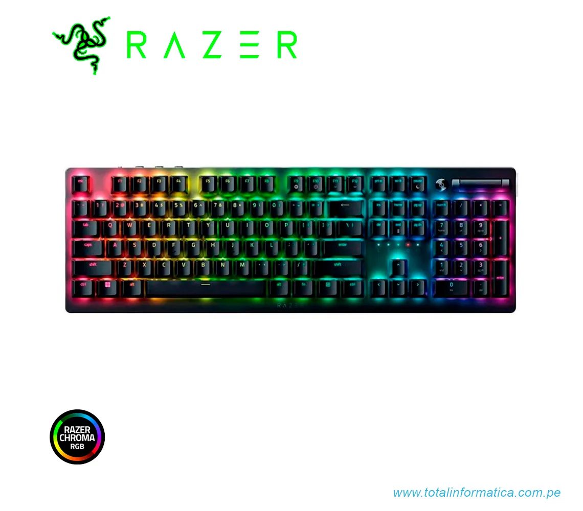 TECLADO GAMING RAZER DEATHSTALKER V2 PRO, INALAMBRICO/BLUETOOTH , MECANICO(SWITCH RED), US, CHROMA, NEGRO(RZ03-04360200-R3U1) - imagen 1