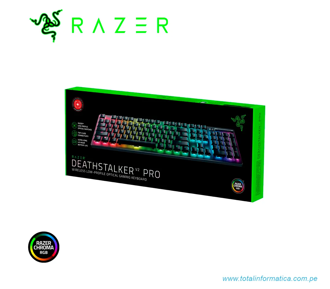 TECLADO GAMING RAZER DEATHSTALKER V2, MECANICO(SWITCH RED), USB, CHROMA, NEGRO(RZ03-04501100-R311) - imagen 2
