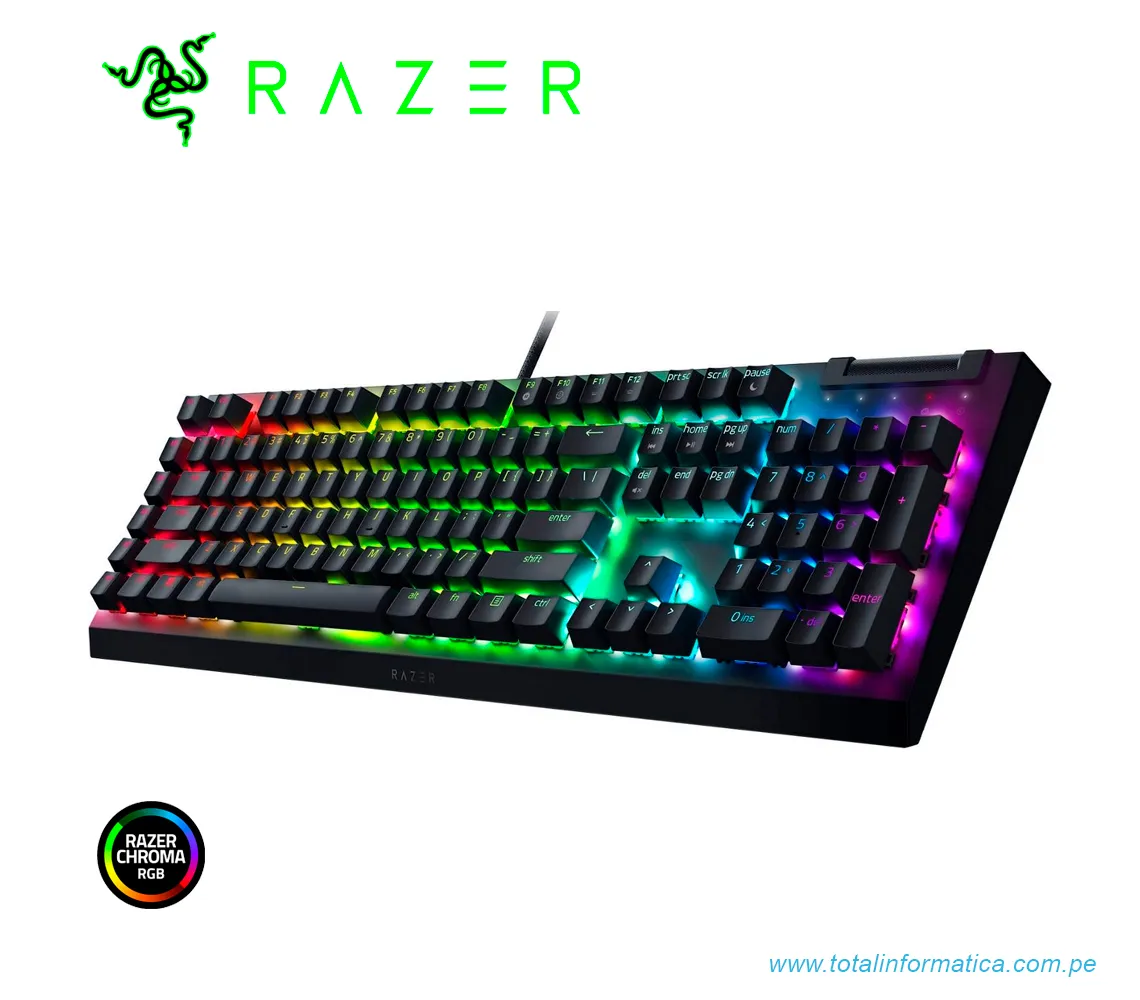 TECLADO GAMING RAZER BLACKWIDOW V4 X, MECANICO(SWITCH YELLOW), US, CHROMA, NEGRO(RZ03-04701900-R3U1) - imagen 2