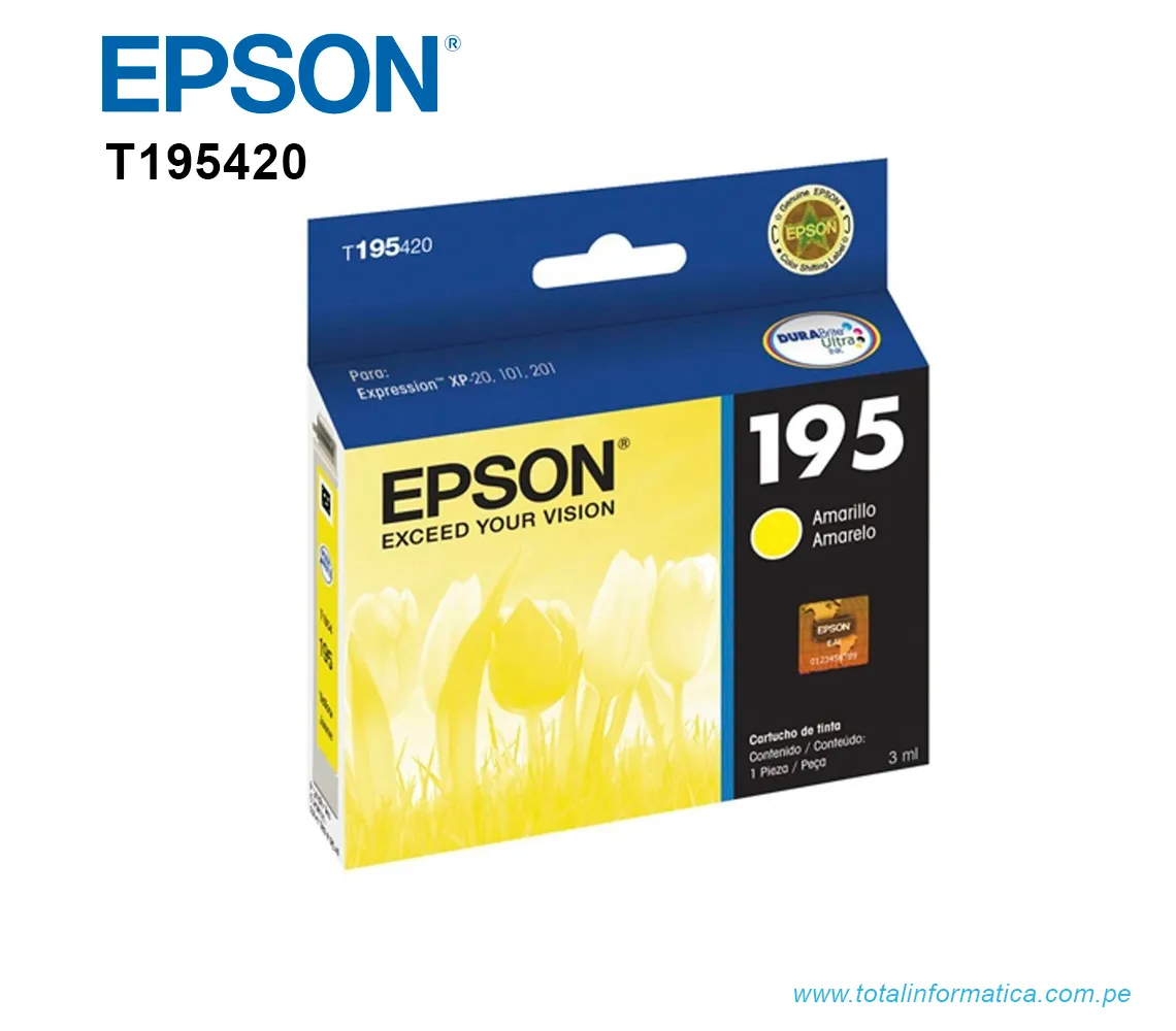 TINTA EPSON T195420-AL YELLOW, XP-201 401 - imagen 1