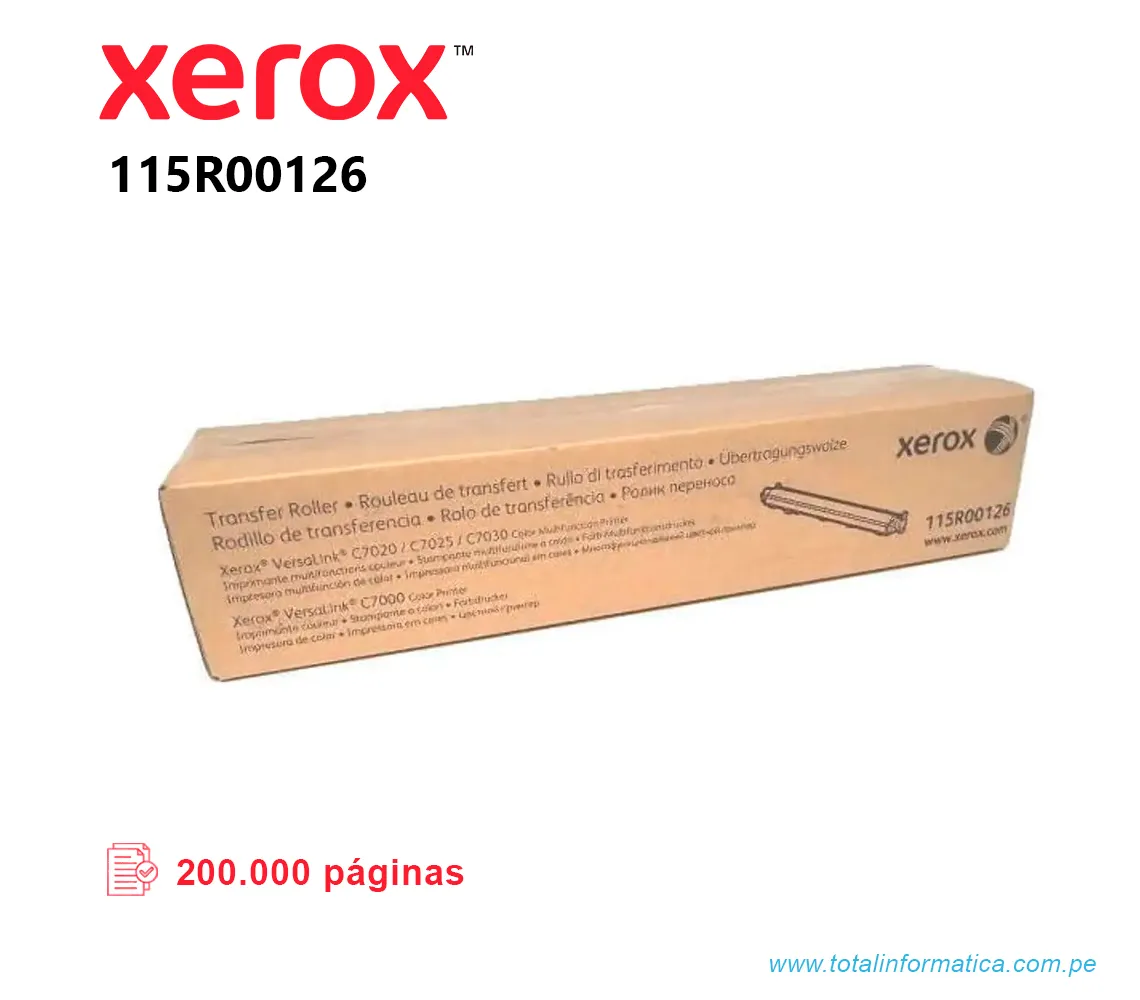 RODILLO DE TRANSFERENCIA XEROX 115R00126 VERSALINK C7000   200 KPGS - imagen 1