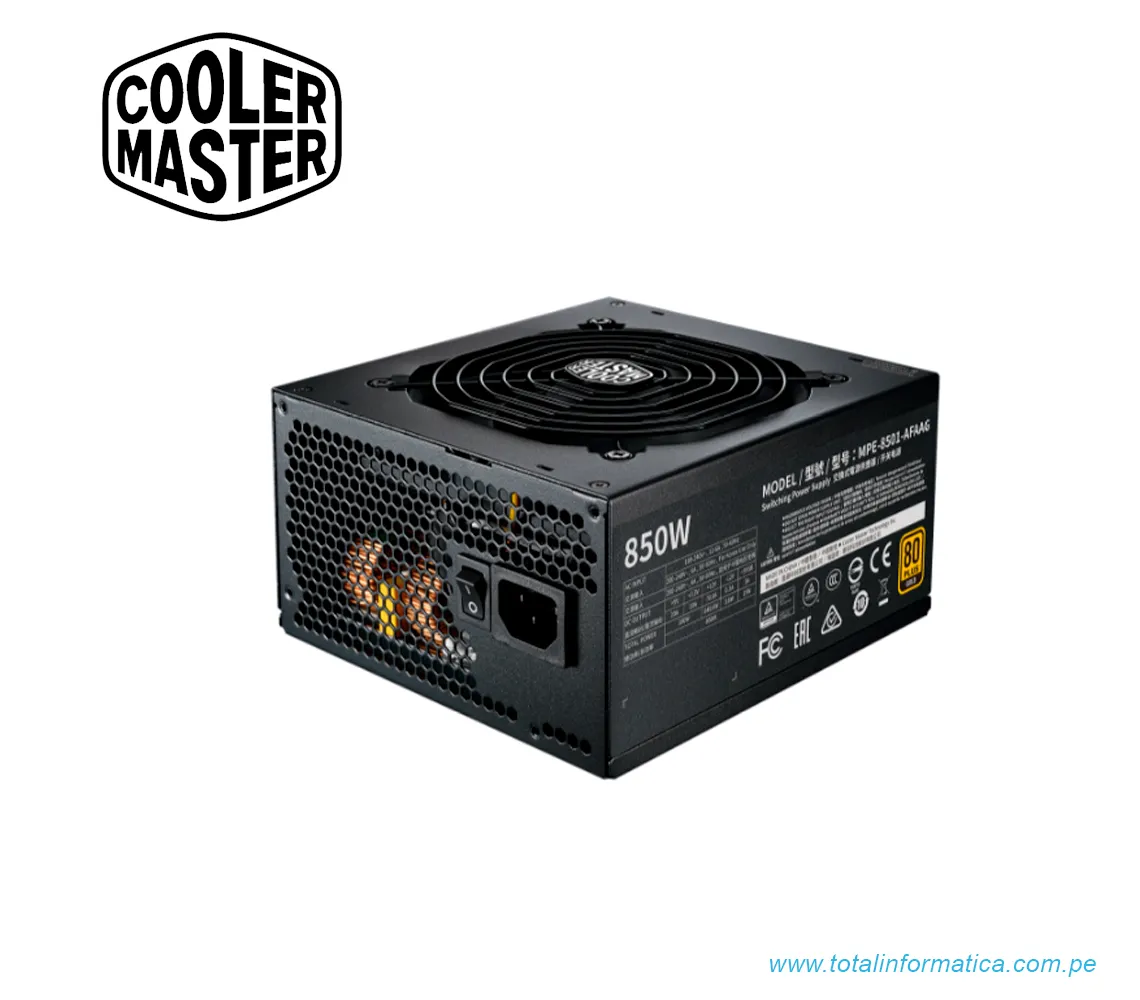 FUENTE DE PODER COOLER MASTER MWE GOLD 850 - V2 - FULL MODULAR - imagen 3