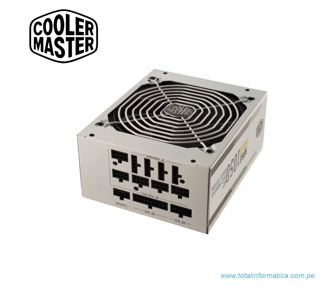 FUENTE DE PODER COOLER MASTER MWE 80 GOLD V2 FM 1050W ATX3.0 A/US-WHITE-MODULAR - imagen 2