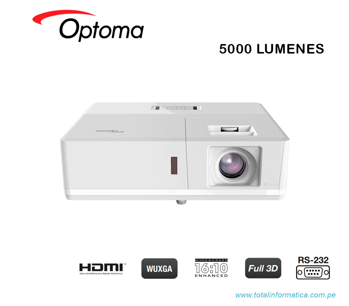 PROYECTOR LASER OPTOMA ZU506T-WD,  5000 LUMENES, WUXGA(1920X1200), 30K HORAS,HDMI/USB/RJ45 - imagen 2