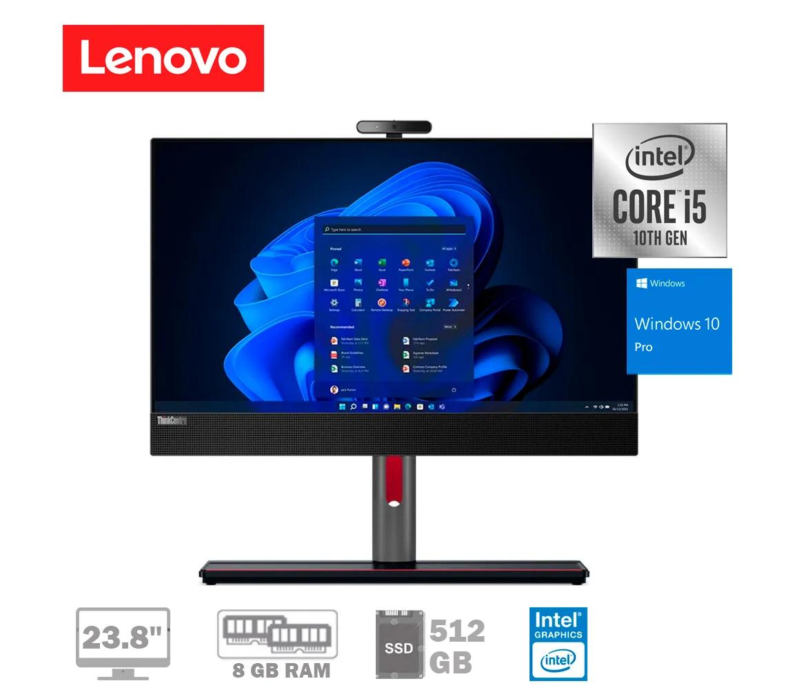 COMPUTADORA LENOVO THINKCENTRE M90A PRO GEN 3, CORE I5-12400, RAM 8GB, 512 GB, PANTALLA 23.8 PULG - imagen 1