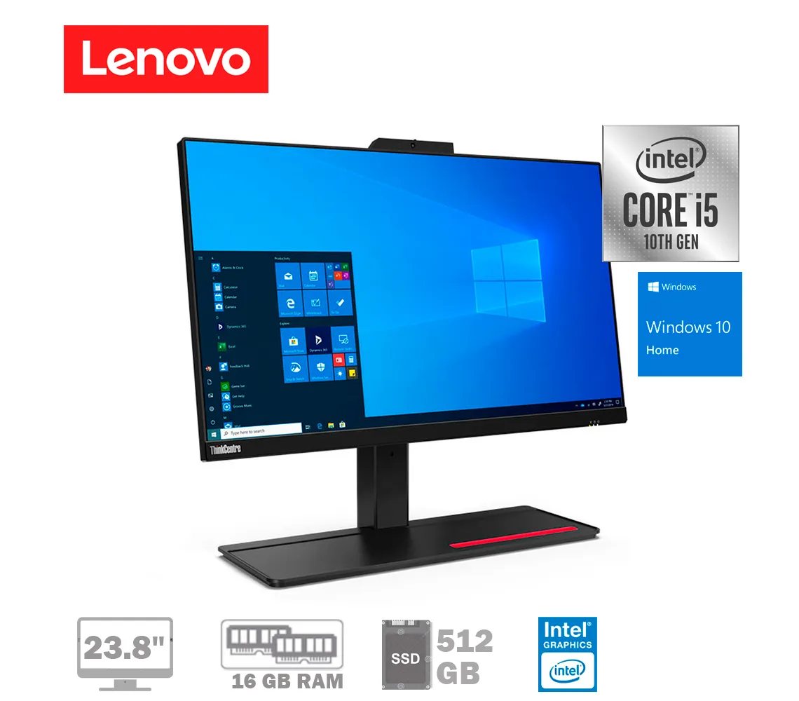 COMPUTADOR LENOVO THINKCENTRE 90A, CORE I5-10400, RAM 16GB, 512 GB SSD M.2, PANTALLA 23.8 PULG - imagen 1