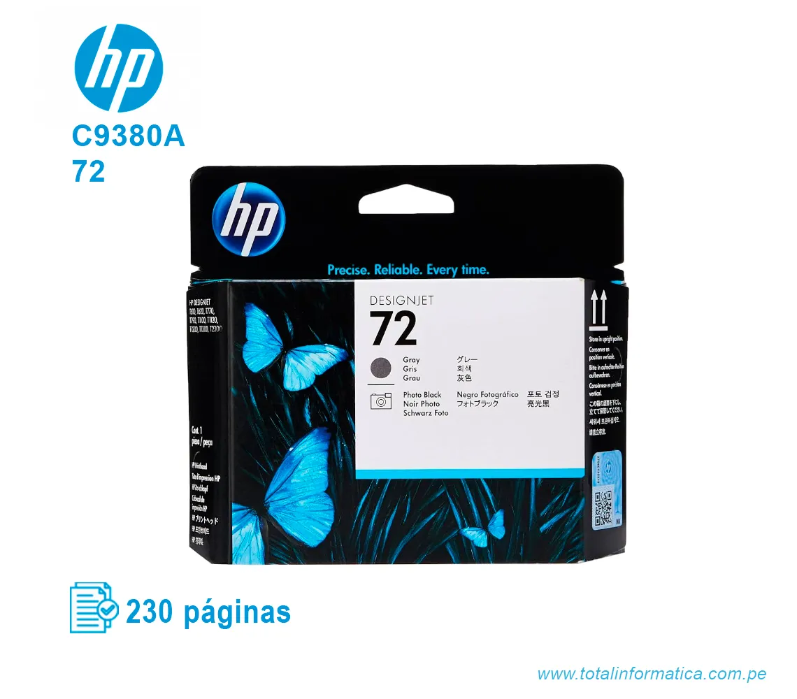 CABEZAL HP 72 ( C9380A ) T610, T1100 GRAY & PHOTO BLACK - imagen 1