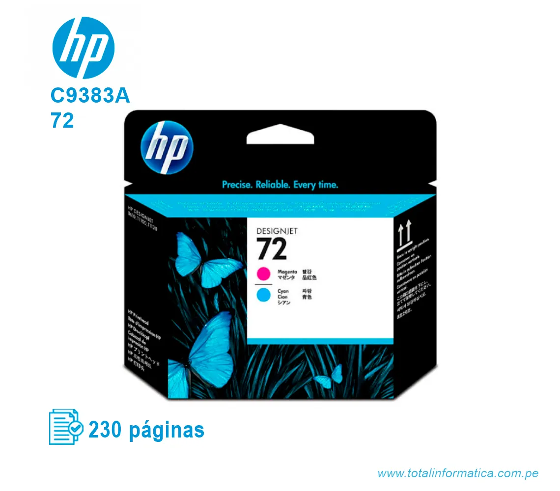 CABEZAL HP 72 ( C9383A ) DESIGNJET T610 T790 MAGENTA & CYAN - imagen 1