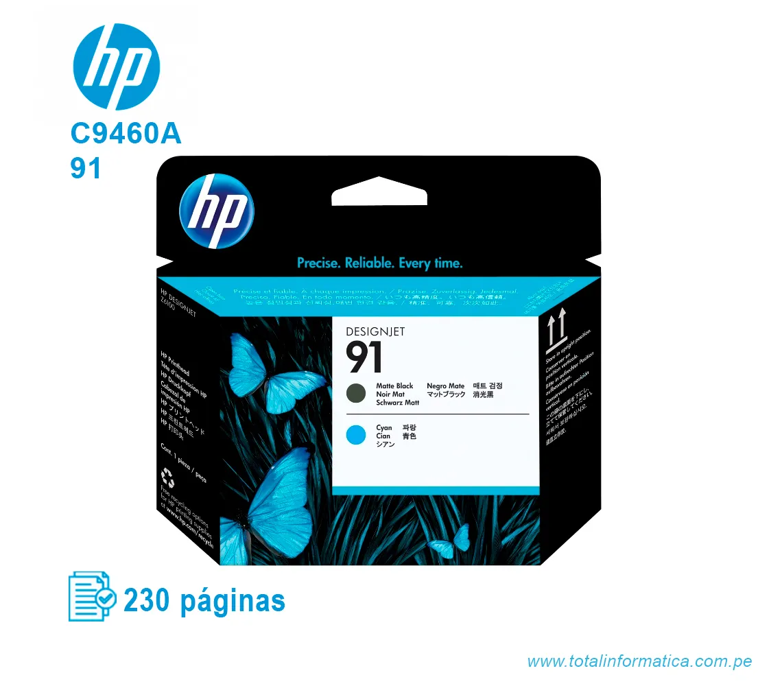 CABEZAL HP 91 ( C9460A ) DESIGNJET Z6100, BLACK Y CYAN - imagen 1