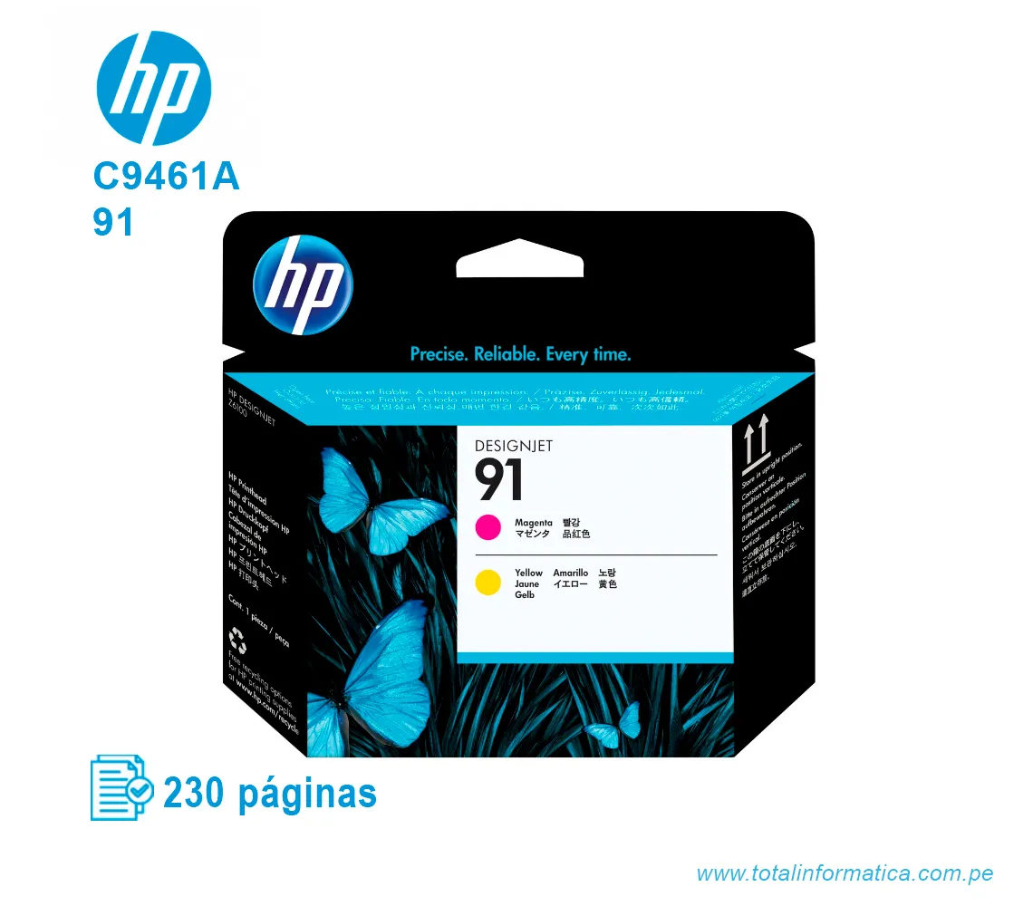 CABEZAL HP 91 ( C9461A ) DESIGNJET Z6100, MAGENTA Y YELLOW - imagen 1