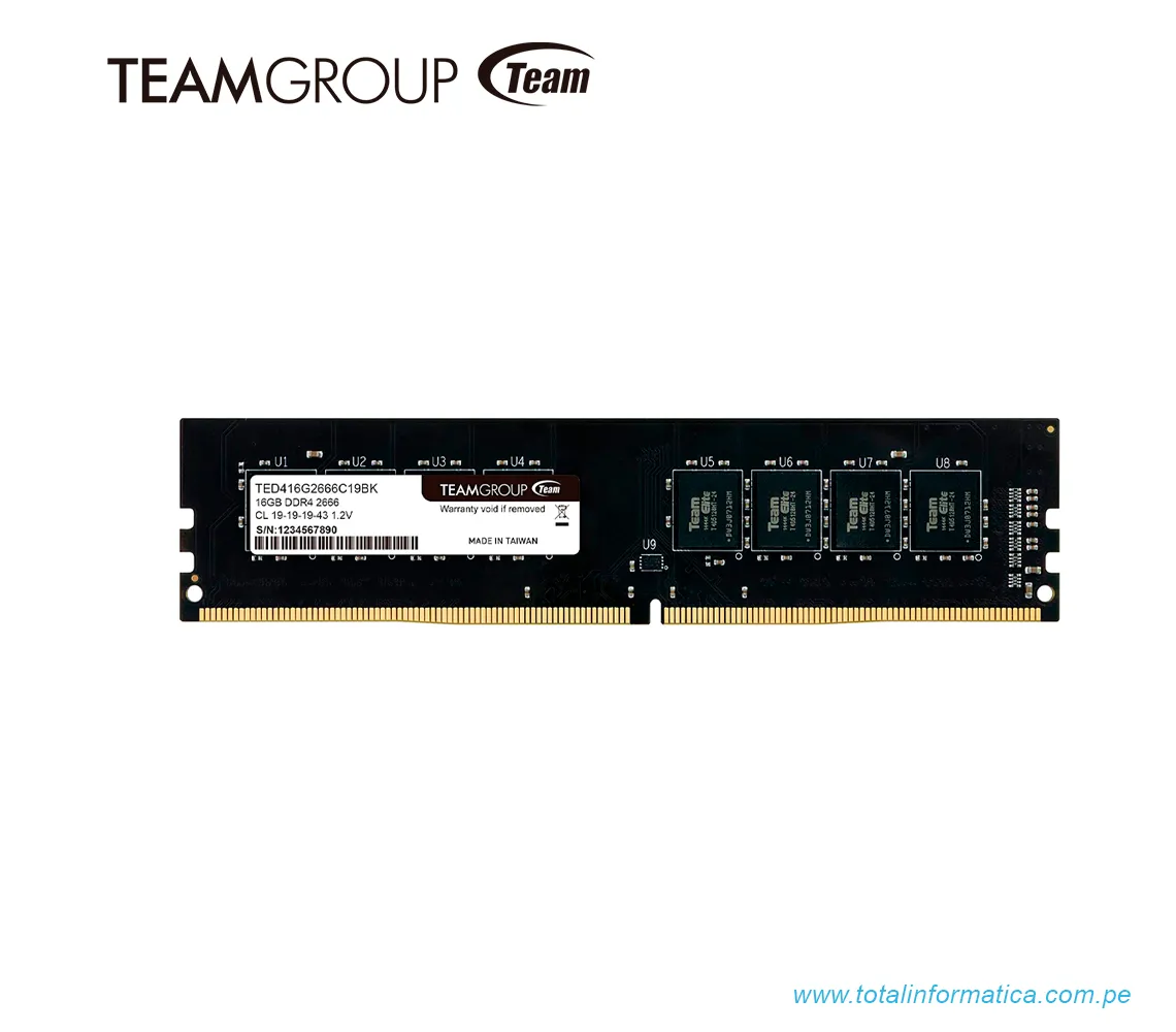 MEMORIA RAM 16GB DDR4 UDIMM TEAM GROUP ELITE 2666MHZ TED416G2666C1901 - imagen 1